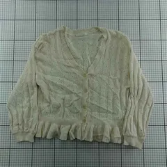 ◇ Θ エヘカソポ ehkã sopo フリル付きニットカーディガン アイボリー系 レディース E  【1601150004697】