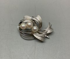 ミキモト mikimoto sv925 シルバー パール ブローチ - メルカリ