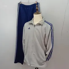 adidas　Lサイズ　ジャージ 上下セット　トラックジャケット　Y2K　グレー　ネイビー　アディダス　【0046】