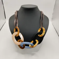 ネックレス　ブラック✕ブルー✕ピンク