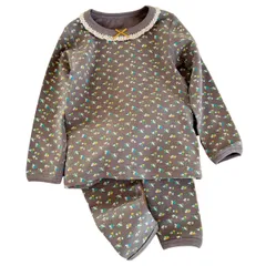 リボン 花 恐竜 140 130 120 110 100 90 可愛い 冬 秋 春 キッズパジャマ パンツ トップス 長袖 肌着 ルームウェア 男の子 女の子 暖かい 子供服 寝間着 部屋着 インナー 綿 上下セット パジャマ [ENJHIKE]