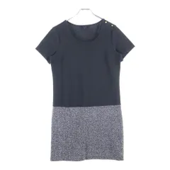 TOMMY HILFIGER (トミーヒルフィガー) レーヨンニット クルーネック 半袖 ミニワンピース グレー レディース 7621570