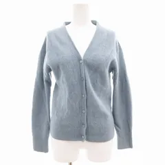 ユナイテッドアローズ UNITED ARROWS ラクーンカーディガン ニット 長袖 厚手 水色 ライトブルー /GV