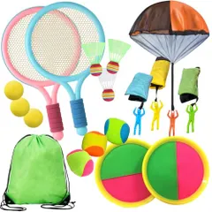 SALUDABLE 外遊び 子供 おもちゃ バトミントン パラシュート キャッチボール 公園 収納袋