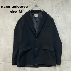 美品 nano universe ナノユニバース テーラードジャケット ブレザー 上着 アウター 無地 ブラック 黒 Mサイズ 定番 シンプル きれいめ オフィス ビジネス フォーマル リクルート カジュアル 冠婚葬祭 NUC74ST1433HO ★ ■◇