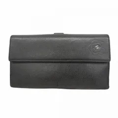 【6ba0111】シャネル 長財布 カメリア レザー ダークグレー シルバー金具【中古】レディース