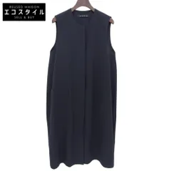mizuiro ind ミズイロ インド 美品 ノースリーブ フロントフライ コクーンジレ ワンピース レディース ネイビー ―