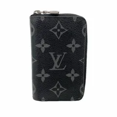 【6ba0335-k】ルイヴィトン コインケース モノグラム・エクリプス ジッピーコインパースヴェルティカル M81662 ブラック グレー【中古】メンズ