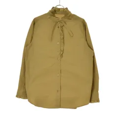 【NANOUNIVERSE】共布リボン付きスタンドカラーシャツブラウス長袖ブラウス