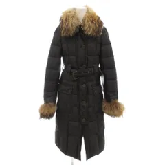 マイケルコース MICHAEL KORS ダウンコート 4 S フィンラクーンファー ジップアップ ロング丈 黒 ブラック /AE ■GY18