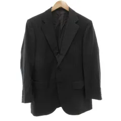 バーバリー ロンドン BURBERRY LONDON テーラードジャケット シングル AB4 ストライプ 2B 総裏地 サイドベンツ ウール グレー 白 ホワイト /GV ■GY50 