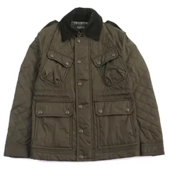 極美品○BURBERRY BLACK LABEL バーバリーブラックレーベル D1F19-419-78 コットン100% ロゴボタン 裏地チェック柄 キルティング 中綿入り ブルゾン ジャケット ブラウン M 正規品 メンズ