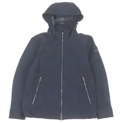 極美品□BLACK LABELCRESTBRIDGE ブラックレーベル・クレストブリッジ 素材切替 サッカー地 チェック柄 ブルゾンジャケット ジップパーカー ネイビー M 正規品 メンズ