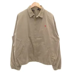 ポロ バイ ラルフローレン Polo by Ralph Lauren ヴィンテージ 80s スイングトップ ジャケット ブルゾン ジップアップ ポニー刺繍 ワンポイント USA製 L ベージュ /GV ■GY19