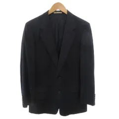 アクアスキュータム AQUASCUTUM テーラードジャケット ウール 96A6 紺 ネイビー ストライプ柄 シングルブレスト /FF ■GY44