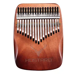 ソリッド 17キー 楽器 kalimba 人気 親指ピアノ 保護ケース付き カリンバ 初心者向 Hostaro 日本語マニュアル（グラデーションブラウン）