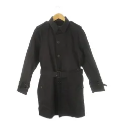 ピーエスポールスミス PS Paul Smith トレンチコート シングル ミドル丈 ベルト付き ライナー付き M 黒 ブラック /CK2 ■GY18