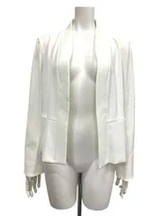 【中古】kay me ケイミー ジャケット ノーカラー ホワイト サイズ15 日本製 レディース＿S24＿セルモアから出品＿s-0327-r24