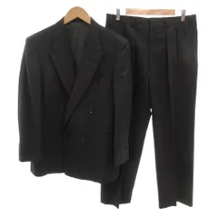 バーバリーズ Burberrys ヴィンテージ ダブルスーツ セットアップ ジャケット パンツ ストライプ ウール S グレー /FF ■GY44