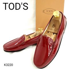 ☆未使用に近い☆TOD'S ゴールドピン＆キルト✽エナメルローファー