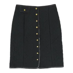 ルイヴィトン モノグラム キルティング ラップスカート レディース ブラック LOUIS VUITTON【中古】 【アパレル・小物】