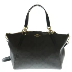 COACH (コーチ) ケルシー シグニチャー ロゴプレート 2WAY ハンド ショルダーバッグ ゴールド金具 ブラウン F28989