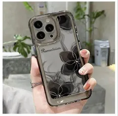 花柄が可愛い！iPhone17ケース クリア 透明 iphone15ケース iphone16ケース フラワー 墨絵 スマホケース 花柄 アイフォンケース iPhone16 Pro Max ケース アイフォン15ケース 韓国 shoujike52