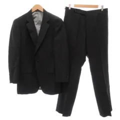 ポールスチュアート PAUL STUART セットアップ スーツ テーラードジャケット パンツ 総裏地 シングル 黒 ブラック 秋冬 /AE ■GY17