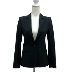 【美品】theoryテーラードジャケットブラックサイズOシングルブレストダブルベンツ【ZK69】