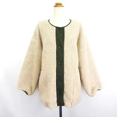 レイカズン Ray cassin ノーカラージャケット ボア 長袖 F ベージュ ※EKM