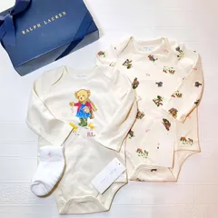 【70cm 】ベビー（女の子）ベア　長袖ロンパース