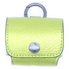 COACH (コーチ) メタリックレザー エアボッズ イヤホンケース バッグチャーム ライトグリーン
