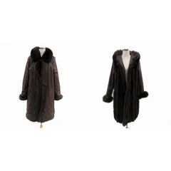 毛皮コート ファーコート リバーシブル ロング丈 フォックス L ダークブラウン /HO13 ■GY18