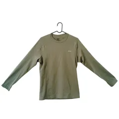 X02062 長袖Tシャツ Patagonia アウトドア 草色 ポリエステル100% サイズS ラグランロングTシャツ 古着 パタゴニア