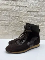 S00259｜フェラガモ Ferragamo｜ハイカットスニーカー｜ブラウン Brown｜レザー調｜メンズ｜90S｜Y2K｜古着｜USA古着｜ヴィンテージ｜アメカジ｜ラグジュアリー｜今期トレンド｜フォロー割のサムネイル