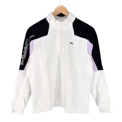 LACOSTE LIVE ハーフジップ スウェットシャツ トレーナー 38 ホワイト メンズ 古着
