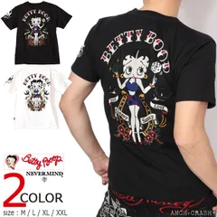 BETTY BOOP 半袖Tシャツ BBN-2603 ベティブープ NEVERMIND 刺繍 TEE