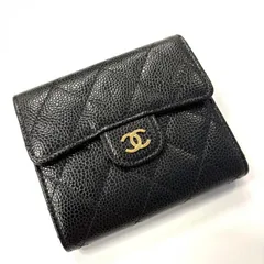 シャネル CHANEL マトラッセ クラシック スモール フラップ ウォレットココマーク  キャビアスキン AP0231 ブラック【鑑定済み】正規品