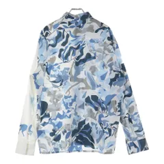 HERMES (エルメス) 23SS セリエボタン ホースカモフラ総柄シルク長袖シャツ ブルー/ホワイトのサムネイル