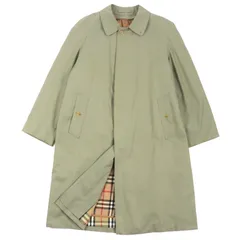 良品▼Burberrys バーバリー ヴィンテージ 裏ノバチェック柄 ライナー付き 比翼仕立て ステンカラーコート カーキ L イングランド製 メンズ