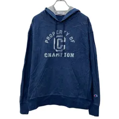 Champion プリントスウェット パーカー L ネイビー チャンピオン プルオーバー フーディー スウェット ワンポイント 春秋物 a802-5123