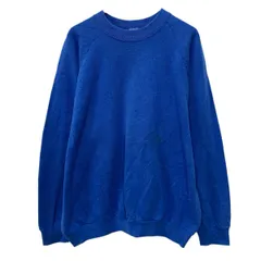 80s USA製 FRUIT OF THE LOOM 無地スウェット トレーナー 2XL ブルー フルーツオブザルーム プルオーバー ラグラン 秋物 a802-5151