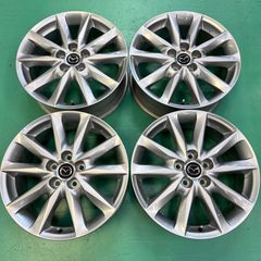 【美品】BM系 アクセラ 純正 18インチ 7J +50 PCD114.3 4本 シルバー マツダ純正 流用 CX-3 CX-30 アテンザ MAZDA3 ノア ヴォクシー