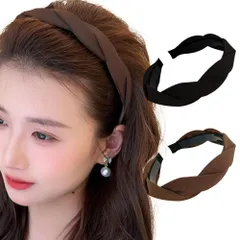 編み込み風 ツイスト ヘアアレンジ ヘッドバンド カワイイ コーム付き くし付き 幅広 韓国 シンプル オシャレ No88 ヘアバンド 痛くない ブラック レディース カチューシャ ブラウン ロドリーミシェ