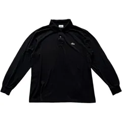 LACOSTE 長袖 ポロシャツ サイズ6 ブラック メンズ 古着 ワンポイント ラコステ