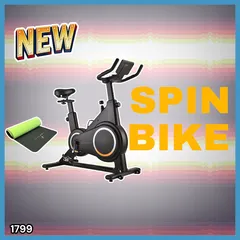 #1799 エアロバイク ブラック 組み立て簡単 液晶モニター タブレットホルダー付き 専用マット付属 ペダル付属 10段階調整可 静音 電磁マグネット方式 ※一部地域離島別途配送料有