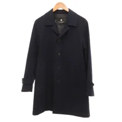 ブラックレーベルクレストブリッジ BLACK LABEL CRESTBRIDGE ステンカラーコート 裏地チェック柄 ツイル M 紺 ネイビー /JS ■GY19