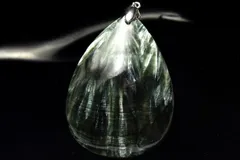 【１点物】シルバー925◇ロシア産 セラフィナイト　42x31mm　ドロップ ペンダントトップ パワーストーン 天然石 _PC9325