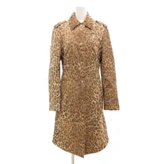 ドルチェ&ガッバーナ ドルガバ DOLCE&GABBANA ステンカラーコート エポレット レオパード柄 総柄 26/40 茶 ブラウン /JS ■GY18