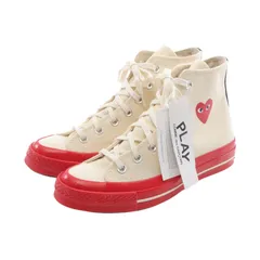 プレイコムデギャルソン PLAY COMME des GARCONS スニーカー PLAY COMME des GARCONS × CONVERSE AZ-K124-001-25.5 ホワイト/レッド キャンバス スニーカー ユニセックス 未使用
